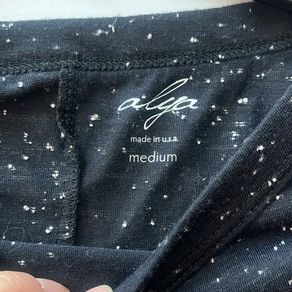 Alya Black Short Sleeve Cut Out T-Shirt with white writing - Picture 7 of 8